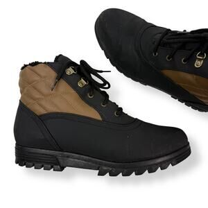 Vintage 80's waterproof black and brown lace up boots by JUDITH SPORT